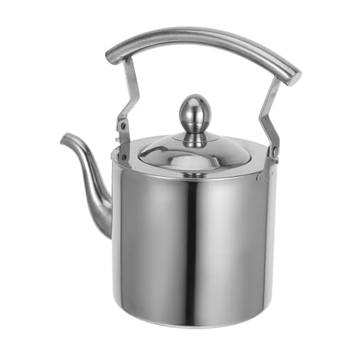 FOYTOKI Stainless Tea Kettle Camping Water Kettle Hot Water Kettle 1pc Large-capacity Kitchen Teakettle
