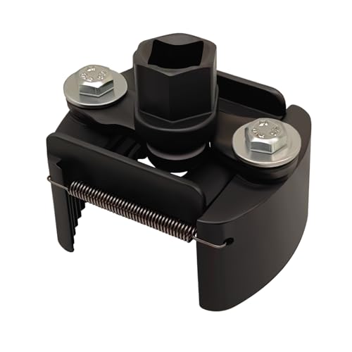 JEUCLEL 1/2'' Drive Universal Adjustable Oil Filter Wrench 60-80mm (2.36-3.15 inch), Oil Filter Removal Tool Cap with 2 Durable Non Slip Serrated Jaws for Small Medium-sized Spin-on Oil Filters