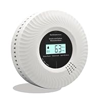 Kohlenmonoxid-Rauchwarnmelder, Kohlenmonoxid-Rauchwarnmelder mit Sprachalarm, 10 Jahre Batterielebensdauer, Zertifiziert nach den Normen EN14604 & EN50291(inkl. Batterie) (Verlinkt 1pack)