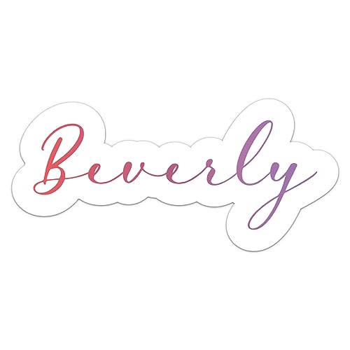 Elegant Beverly Name Sticker - Waterproof Vinyl Decal for Car Bumper, Laptop, Water Bottle, Wall, and Window, Size - 8'' Longer Side