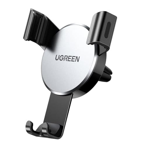 UGREEN Soporte Móvil Coche, Suporte Telemovel Carro por Gravedad para Ventilación, Car Phone Holder Universal para iPhone 16/15/14 Plus Pro MAX, Xiaomi/Redmi Note 11, Galaxy S24 Ultra S23 S22, Gris