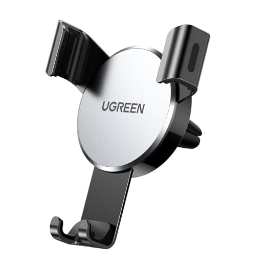 UGREEN Soporte Móvil Coche Gravedad, Soporte Móvil para Rejilla del Aire, Soporte Teléfono Automatico Ajustable por Gravedad para iPhone 11 XS, Samsung S10 Note 10, Huawei P30, Xiaomi Redmi Note7 Mi9