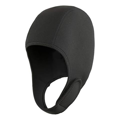 Owntop Swim Cap with Chin Strap - 2mm Neoprene Diving Hood for Men Women, Adjustable Wetsuit Hood Thermal Stretchable Surfing Kayaking Snorkeling Scuba Swimming Caps for Water Sports, Black Cover