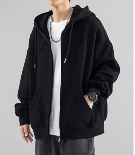 Men's Full Zip Hooded Sweatshirt Casual Long Sleeve Fall Spring Track Jackets with Pockets2