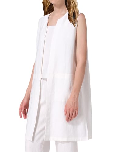 IDEALSANXUN Long Linen Vest for Women Summer Lightweight Sleeveless Blazer Jacket Trench Coat Open Front Cardigan Waistcoat