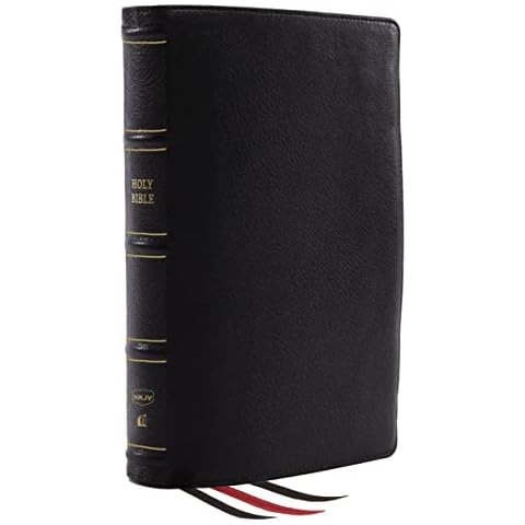 NKJV, Reference Bible, Classic Verse-by-Verse, Center-Column, Genuine Leather, Black, Red Letter, Comfort Print: Holy Bible, New King James Version Cover