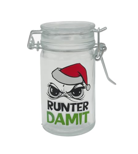 M.Kritzinger's Barattolo per conserve natalizio, 70 ml, in vetro con chiusura a leva, 12 x 6 cm