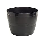 Straame Plant Pot Tub, Gardening Flower Pots - Indoor Or Outdoor Planter - For Multi-Purpose - Makes Your Living Space Bloom (Black Barrel Plantar Small- 34 x 34 x 27 cm)
