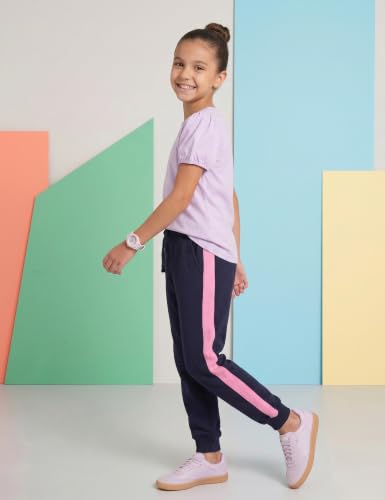 Image of Amazon Brand - Symbol Girls Contrast Panel Detail Cotton Rich Track Pants