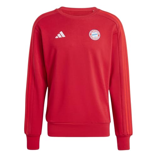 adidas Mens FC Bayern Munich DNA Sweatshirt 2024 2025 Adults Red M