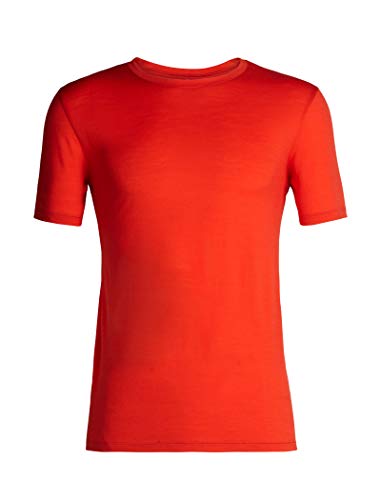 Icebreaker Merino Men's Tech Lite Short Sleeve Crew Neck Shirt, Chili Red, Large