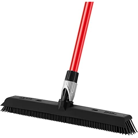 Tyroler Bright Tools 2-in-1 Besen & Wischer 41CM, Natürliche Gummi, 4-teiliger Antirost-Griff aus Aluminium Cover