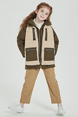 Orolay Girl’s Fleece Down Coat Girl’s Thickened Winter Puffer Down Jacket Olive 120 Cm #TOP3