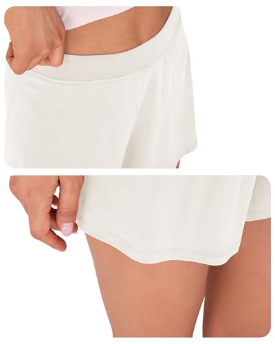 Image of ODODOS 2-Pack Ultra-Soft Modal Lounge Shorts for Women - Lightweight & Breathable Sleepwear, 3 inch Inseam