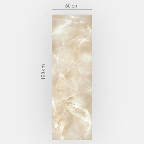 Sticker marbre naturel pour frigo 60x190 cm adhésif et résistant