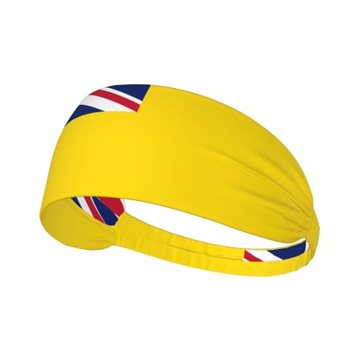 Flag of Niue - Diadema elástica para deportes al aire libre, yoga, ciclismo, viajes, absorbe el sudor