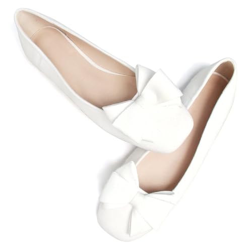 Image of Dear Time Women's Flats Shoes Bowknot Dressy Ballets Loafers Wedding Business Casual Walking Shoes