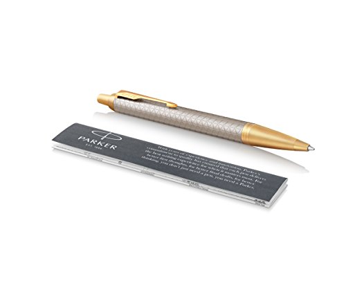 Parker IM Ballpoint Pen, Premium Warm Silver and Gold with Medium Point Black Ink Refill (1975571)