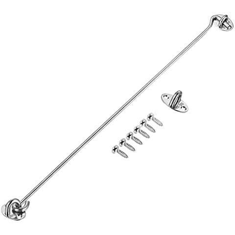 SUS Cabin Hook Stainless Steel Heavy Duty Cabin Door Hook Eye Catch Window Latch Lock Shed Gate Door Catch Silent Holder (16 Inch) Cover
