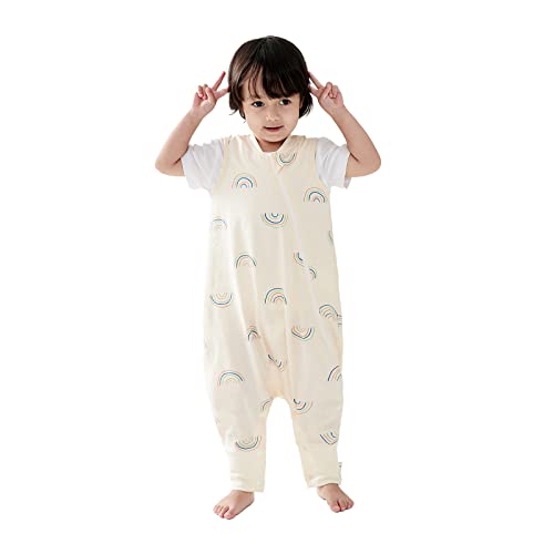 Image of Duomiaomiao 0.5 TOG Toddler Sleep Bag 6-12 Months 100% Cotton Lightweight Baby Sleep Sack with Feet, Breathable Comfy Toddler Wearable Blanket