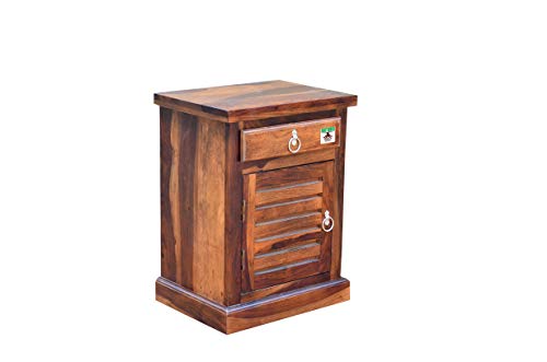 Image of Sheesham Solid Wood Side Table (Finish Color - Natural Brown Finish)