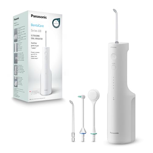 Panasonic Serie 600 Irrigador Bucal Ultrasónico EW-DJ67-W303, Irrigador Bucal para Dientes, 200 ml,...