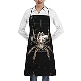BLWSLC Delantal de cocina Scary Spider con bolsillos, perfecto para cocinar a la parrilla y jardinería