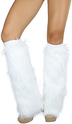 Image of ToBeInStyle Women's Faux Vibrant Fur Retro Daring 60' Inspired Ravewear Knee High Leg Warmers