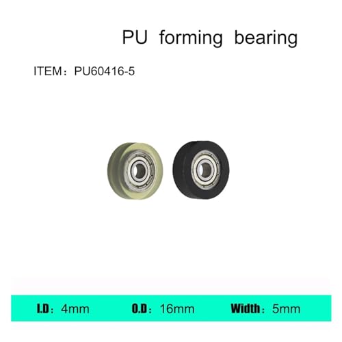 Roulement polyuréthane PU60416-5 résistant à l'usure avec axe fileté M4 - 3