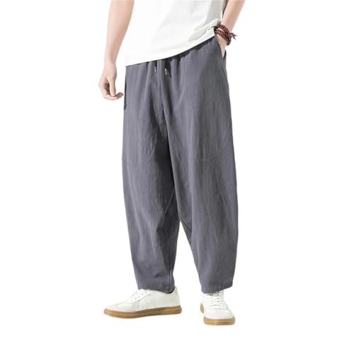 Men Pants Breathable Cotton Linen Pants Loose Wide Leg Pants Harem Pants