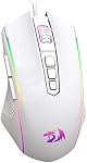 Redragon Souris de jeu, Souris blanche filaire avec RGB Rétroéclairé, 8000 DPI Réglable, PC Gaming Mice avec 9 Boutons de macro programmables & Bouton de feu, PC Souris de jeu pour Windows/Mac, Blanc