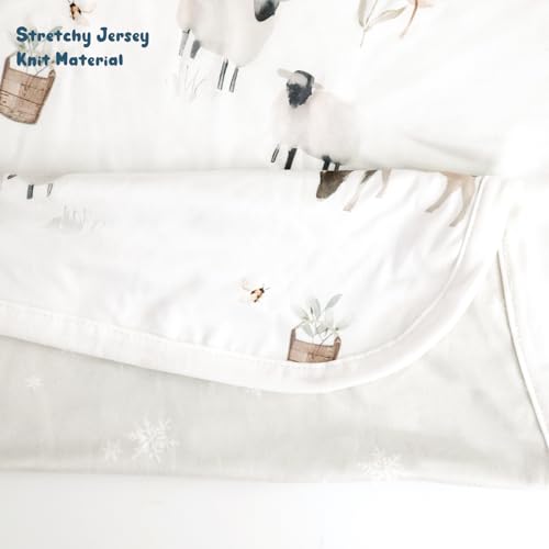 Image of GRSSDER Super Soft Stretchy Jersey Knit Swaddle Blankets for Baby Girls and Boys, Double Layer Receiving Blankets 34 x 44 Extra Large for Swaddling, Farm Animals
