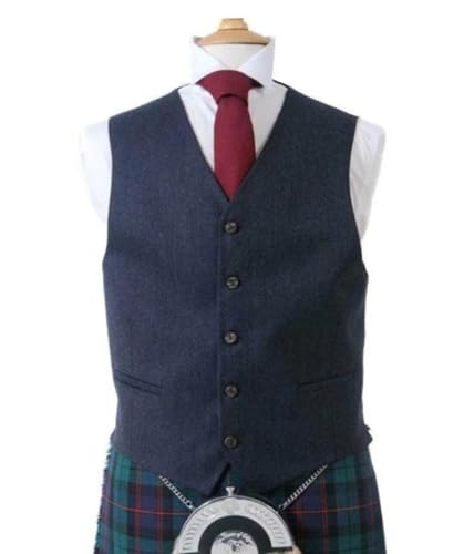 Scottish Crail Highland Jacket and Waistcoat in Midnight Blue Tweed2