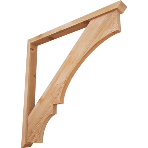 4"W x 44"D x 44"H Balboa Slat Rough Sawn Bracket w/Offset Brace, Western Red Cedar
