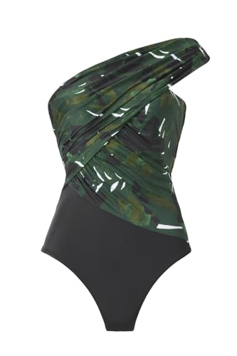 MagicSuit Women's Swimwear Goddess One Shoulder Underwire One Piece Swimsuit, Blue/Multi, 084