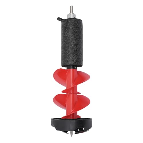 6 inch Ice Auger Drill for Ice Fishing, 2.09lbs Lightweight Hand Drill, Stainless Steel Blades with Universal Adapter & Float, Red Portable Ice Drill Bit, Nylon Ice Fishing Auger Replacement Part