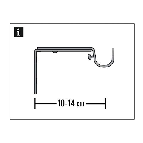 Gardinia Memhi 2, 11521 Extendible Support for Diameter 16 mm Black Matt Single Program 10-14 cm, Matte Black - Image 3