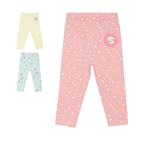 Image of miniklub Girls Set Of 3 Printed Ankle-Length Leggings
