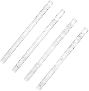 PandaHall 4 Style Embossing Acrylic Rolling Pin 6.3inch Pastry Rolling Pin Roller with Patterns for Baking Fondant Sugar Craft Cookies Cake Decoration