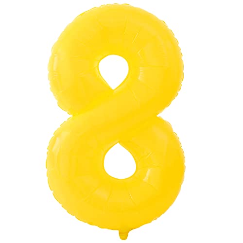 Image of KatchOn Yellow Number 8 Balloon 40 Inch, 8 Balloon