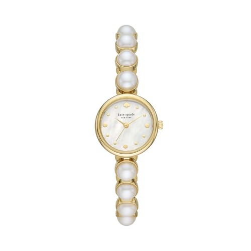 Kate Spade New York Monroe Jewelry - Reloj para Mujer con Pulsera de Acero Inoxidable, Dorado, (Gold Pearl), 24mm, Reloj de Pulsera Monroe Pearl KSW1687 Kate Spade New York Monroe Jewelry - Reloj para Mujer con Pulsera de Acero Inoxidable, Dorado, (Gold Pearl), 24mm, Reloj de Pulsera Monroe Pearl KSW1687