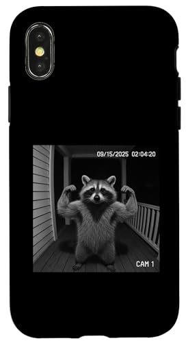 Funny Raccoon Flexing On Security Camera スマホケース iPhone X/XS 用