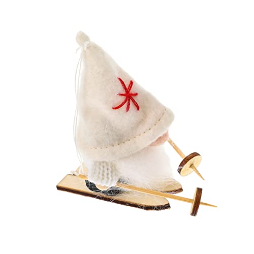 Abaodam Ciondolo Da Sci Di Natale Mini Decor Mini Regali Festa GNOME Bambola Ornamento Figura Elfo Nano Regali Di Festa Di Natale Cartone Animato Sci Gnomi Ufficio Bambino Vassoio Decorare