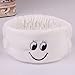 Produktbild CFADAI Gesicht Waschen Stirnband Haarbänder,Haarband Haarzusätze Lächeln Gesicht Haarband Waschen Gesicht Make-Up Maske Haarband Bad Breite Seite Weißes Stirnband Stirnband