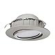 EGLO 3er-Set LED Einbaustrahler Pineda, LED Spots Set aus Kunststoff, 3 LED Einbauleuchten in Nickel-Matt, Einbaustrahler LED flach und schwenkbar, Ø 8,4 cm