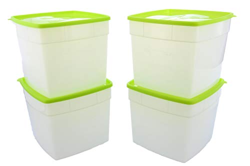 Arrow Reusable Plastic Storage Container Set, 4 Pack, 0.5 Gallon – Food, Meal Prep and Leftovers – Freeze, store, Reheat - Clear Container Set With Lids – BPA-Free, Dishwasher and Microwave Safe
