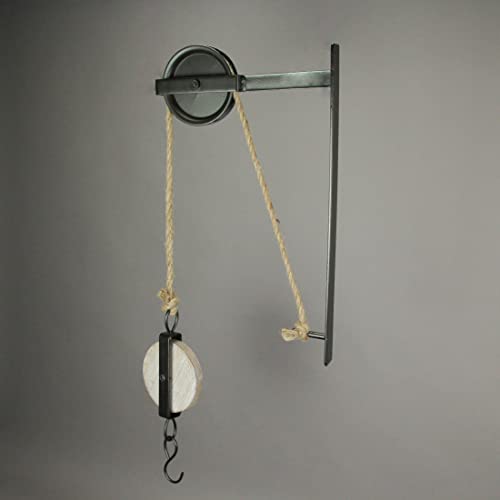 Special T Imports Pair Of Rustic Vintage Style Metal And Wood Pulleys And Hooks Wall Décor Hanging #TOP4