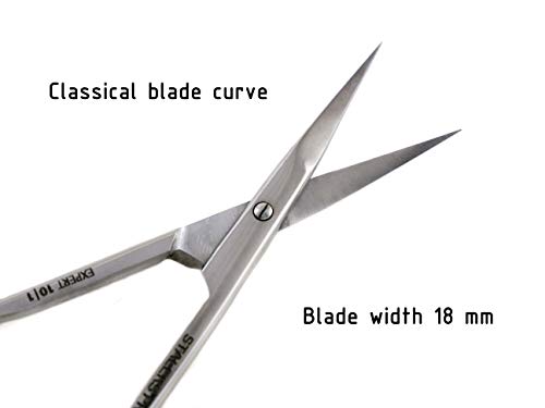 Staleks Pro Professional Cuticle Scissors Curved Manicure Pedicure Care Tools Nail Eyebrow Beard Moustache Eyelash Trimming PRO EXPERT 10 TYPE 1 (18 мм) (SE-10/1)