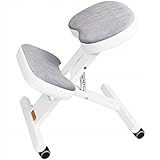 Kniestuhl Ergonomischer Kniehocker Orthopädischer Gesundheitsstuhl Bürostuhl (grau - weiß)