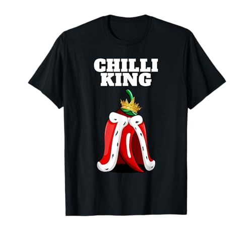 Men's Chili King Mexican Food Humour Lovers Boys Spicy Pepper T-Shirt